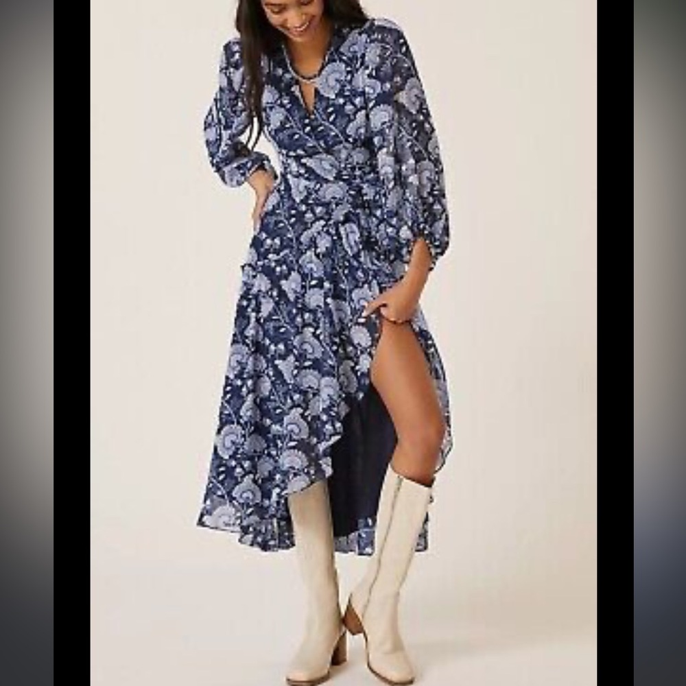 Anthropologie HUTCH Geo Wrap Maxi Dress NWOT